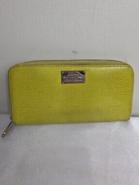 Lauren Ralph Lauren Lime Textured Zip Wallet